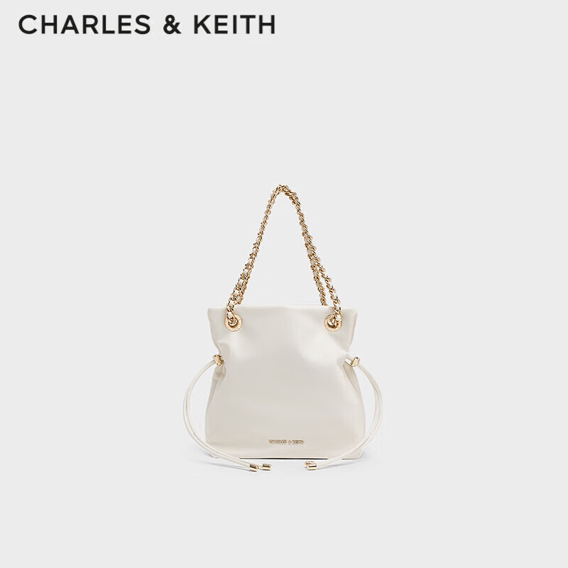 CHARLES&KEITH Soft Drawstring Simple Chain Lucky Bag, Shoulder Crossbody Bag for Women, Birthday Gift, CK2-80151536