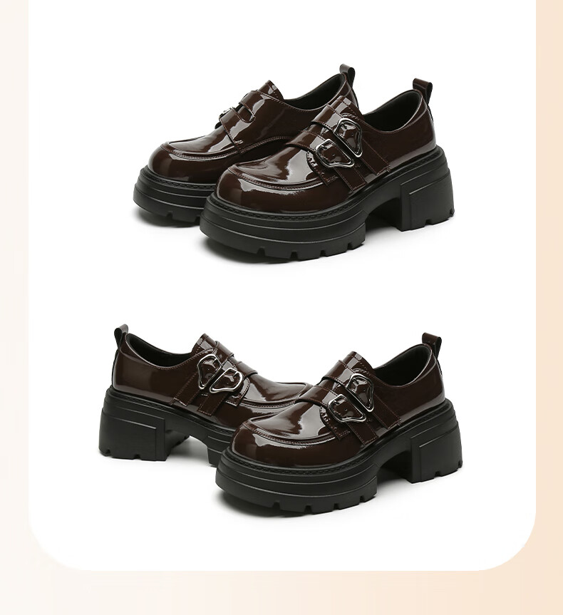 DAPHNE Platform Loafers Women 2025 New Autumn British Style Small Leather Shoes High Heels 14