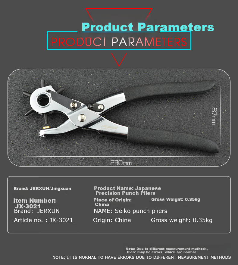 JERXUN Belt And Waistband Hole Puncher, Home Small Hole Puncher, Watch Strap Hole Puncher, Multi-Functional Hole Punching Pliers 4