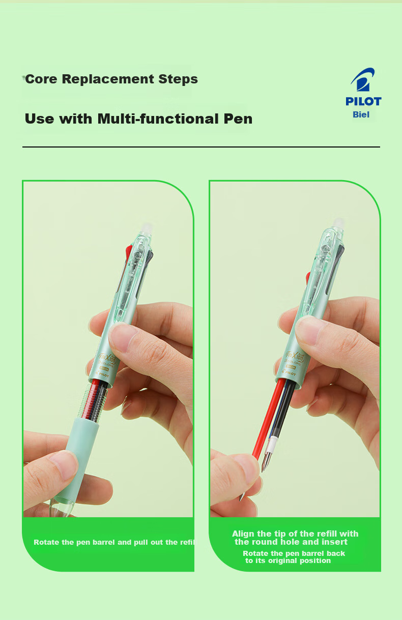 PILOT Erasable Multifunctional Pen Refill Bullet Tip Erasable Pen Signature Pen Ink Pen Refill Student Stationery Office Supplies LFBTRF30EF3L 0.5mm Blue 3-Pack 9