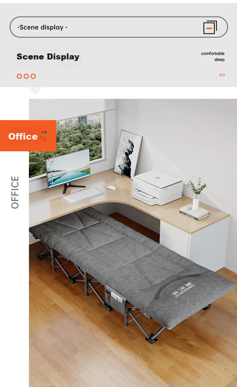 Okeefe Folding Bed, Single Bed, Office Nap Bed, Lounge Chair, Accompanying Care Simple Bed, Portable Camping Bed - 14 Feet 17