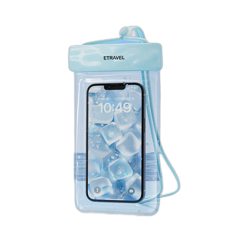 Etravel Waterproof Phone Case, Touchscreen Compatible, Waterproof Pouch with Lanyard for Swimming And Rafting, Rain Protection for Food Delivery, Underwater Photography, Sky Blue