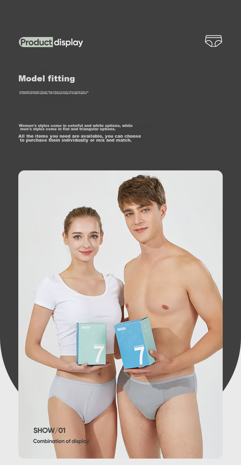 HINCLOUD Disposable Pure Cotton Women's Underwear Travel Wash-Free 7A Antibacterial White 4-Pack XL (110-130) 9