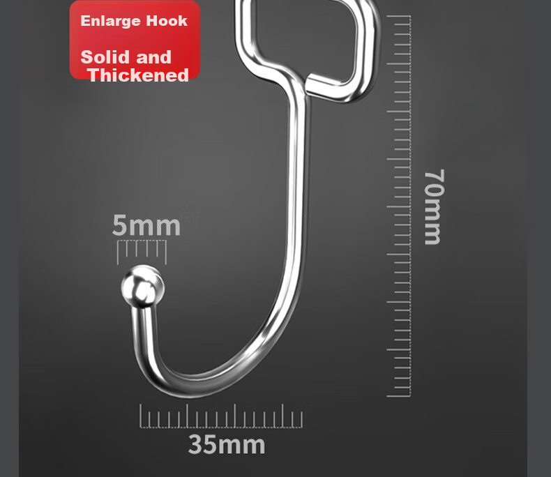 Bingyou Large Hooks, Adhesive Hooks, Pack of 10, Strong And Traceless, Extra Large, for Kitchen And Bathroom, No Drilling Or Nailing Required, Door-Back Coat Hangers 12