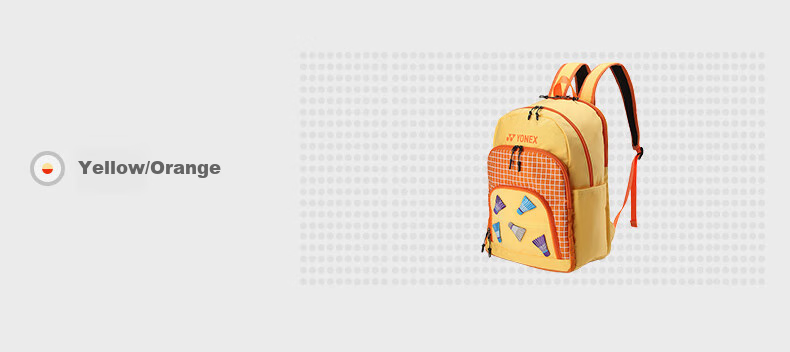 YONEX Badminton Bag, Youth And Children's Fashionable Velcro Backpack, BA299CR Yellow-Orange 1