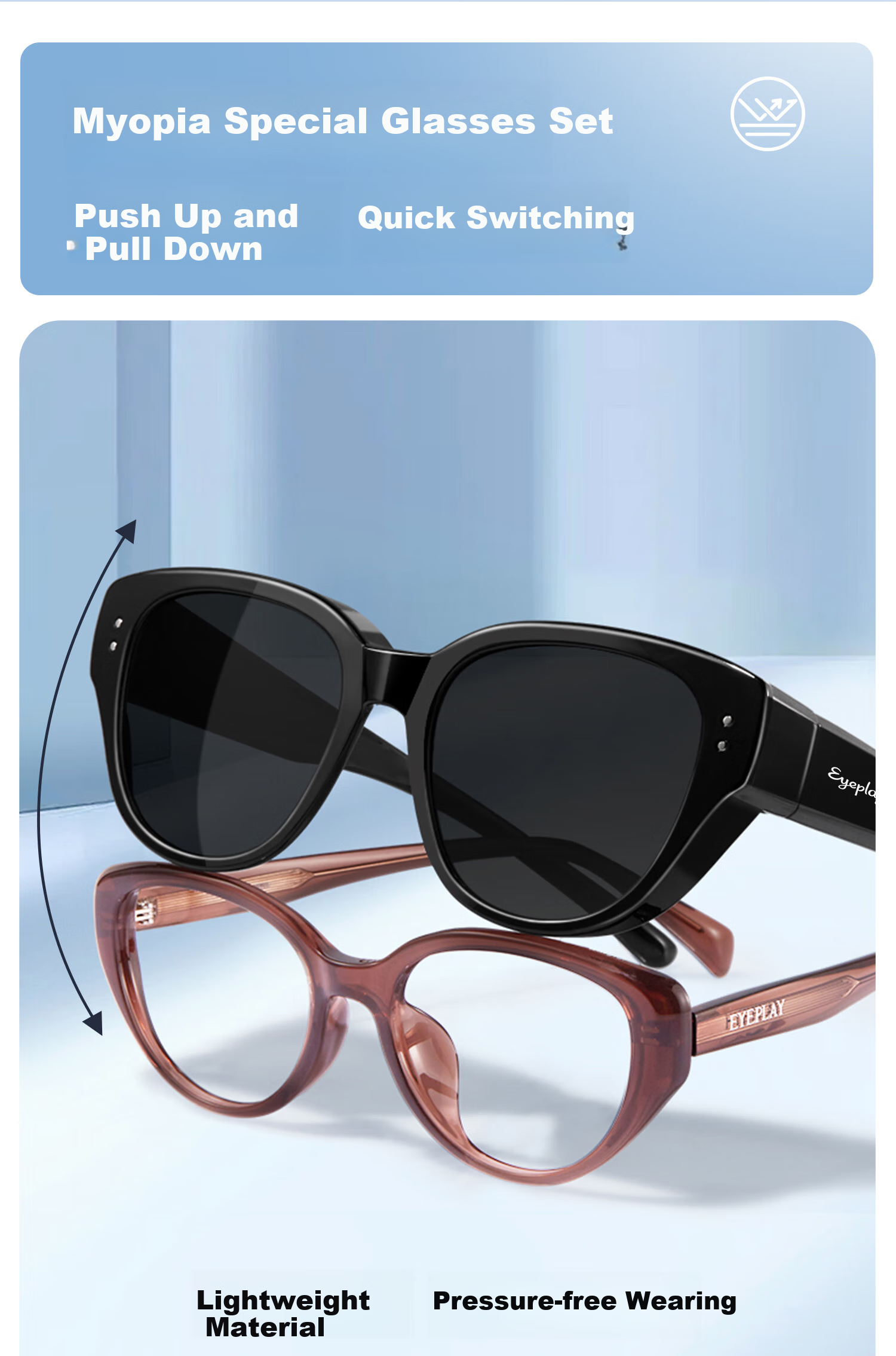 EYEPLAY Polarized Sunglasses for Women [Compatible with Prescription Lenses] Sunglasses for Men Driving Fishing 31027SP 1
