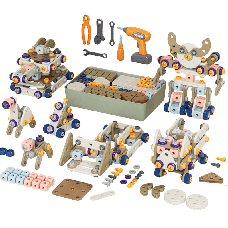 Nuki Kids Educational DIY Building Blocks Toolbox Repair Tool Set Assembly Birthday Gift