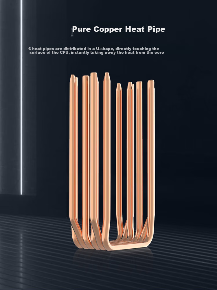 JPLAYER Ziyi Collaboration Edition 6 Copper Tube CPU Cooler Black ARGB Lighting Synchronization Intelligent Temperature Control (Supports All Platforms/With Thermal Paste/200W Power Dissipation) JPS-511 5