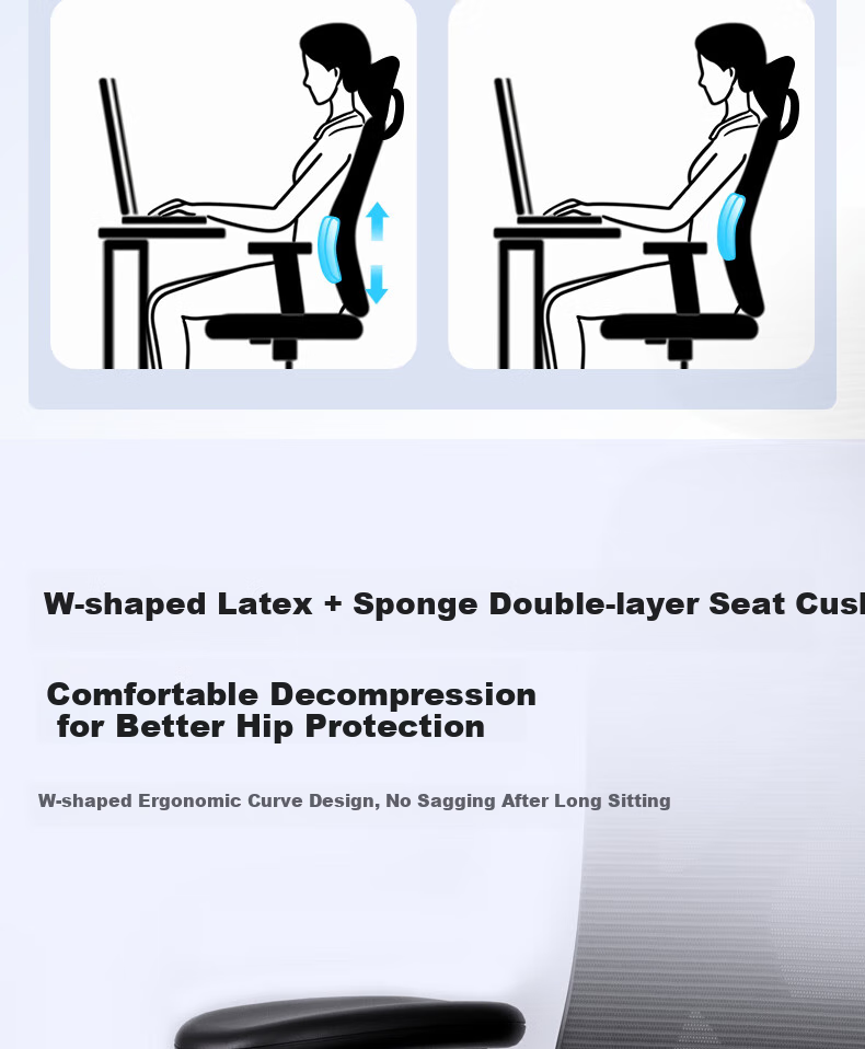 Deli KF221-J Ergonomic Chair, Height Adjustable Armrest Office Computer Chair, Alloy Feet with Footrest, Premium Versio 6