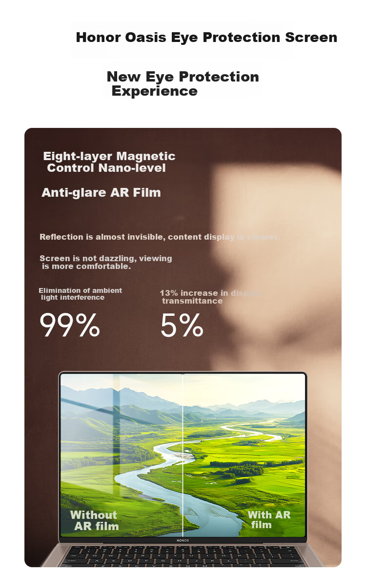 HONOR MagicBook Art14 2025 [Subsidies], Ultra-Thin AI Laptop with Core Ultra5, 32GB RAM + 1TB Storage, 3.1K Display, Eye Protection, Summer Olive Gree 22