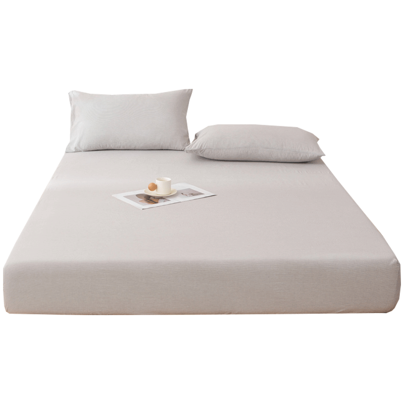 AVIVI Class A Pure Cotton Fitted Sheet, Single Bed Cover, Mattress Protector, Flowing Year Gray, Suitable for 1.5m Bed