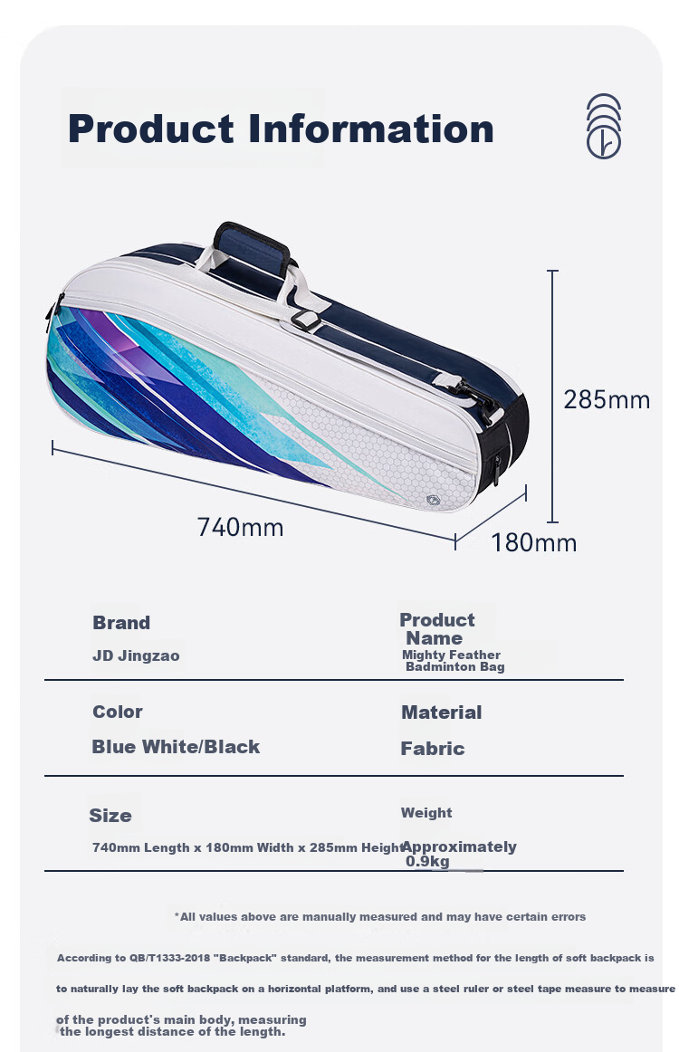 JD Original Jumbo Capacity Badminton Bag, Tennis Bag, Multifunctional with Separate Shoe Compartment for Men And Women, Sports Training Backpack - Professional Model 9