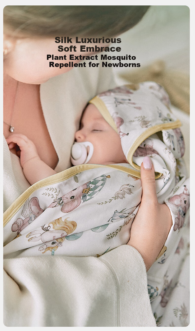 EMXEE Baby Swaddle Blanket, Spring And Summer Newborn Mulberry Silk Swaddle, Infant Wrap Blanket, Newborn Swaddling Cloth 2