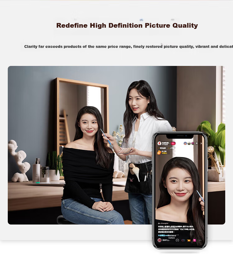 TCHD Video Live Streaming Camera, Ultra-Clear Vertical Screen Live Streaming Equipment Set, Professional Live Streaming Camera with HD Quality for Merchandising, Including Capture Card Package, 1080P TC-980S 7