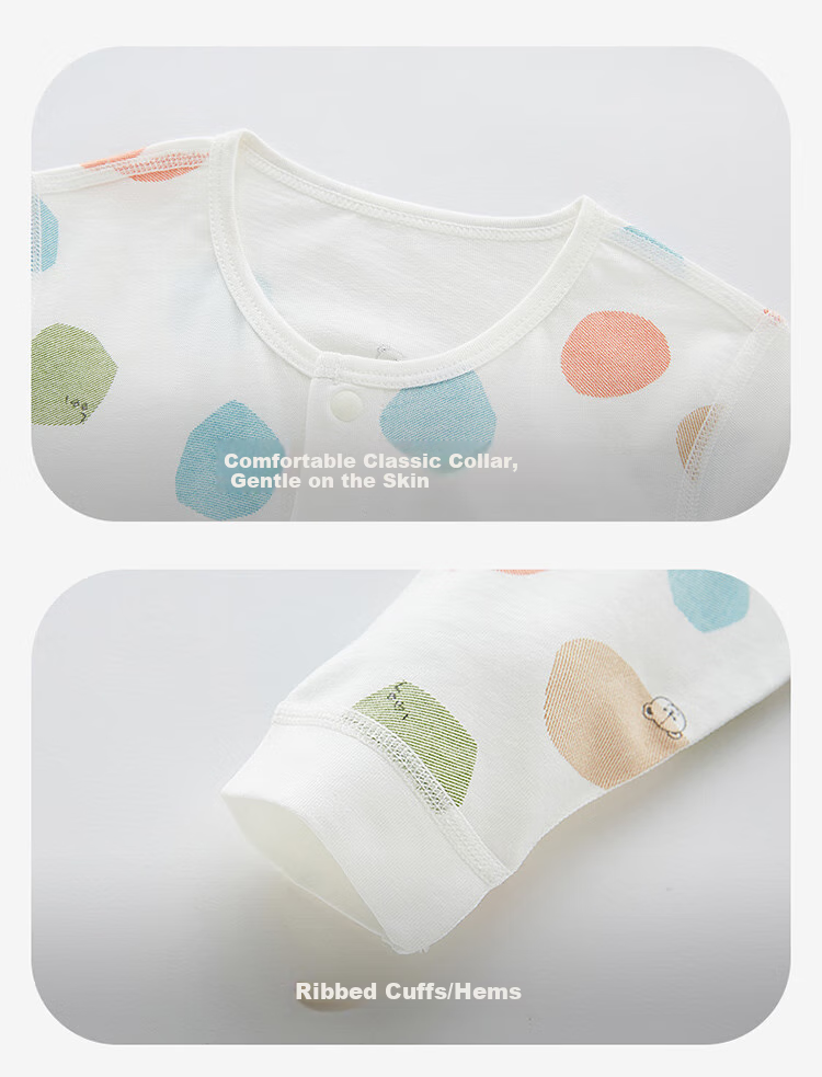 Labi Baby Infant Clothes Newborn Onesie All-Season Double-Sided Fabric Romper Pajamas for Baby Boys And Girls 2-Piece Set Unified Color Size 66 9