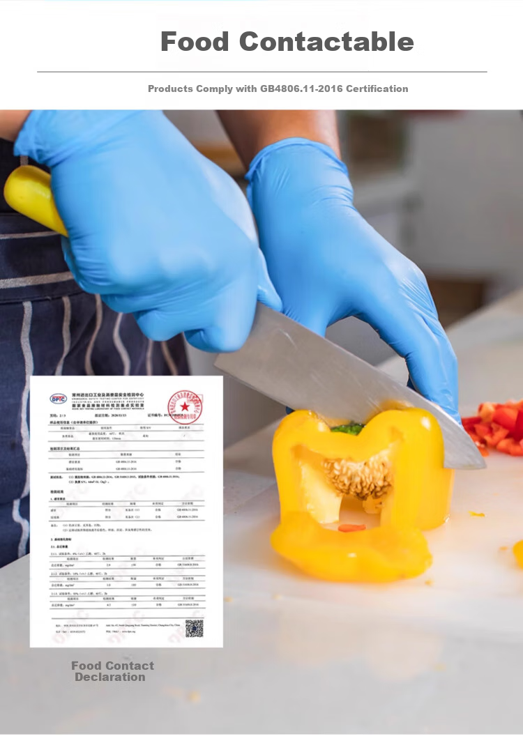 Ansell 4472 Disposable Nitrile Gloves, Thickened Wear-Resistant Food Grade Household Laboratory Inspection Protective Gloves 447X (100 Pieces/box) M 14