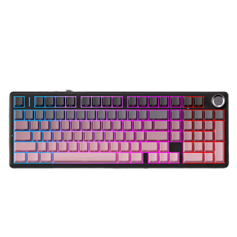 AULA F99Pro Wireless Customizable Mechanical Keyboard Gasket Structure 99-Key Hot-Swappable Wired Bluetooth Tri-Mode Office Gaming Moonlight Pink Flame Purple Switch V2