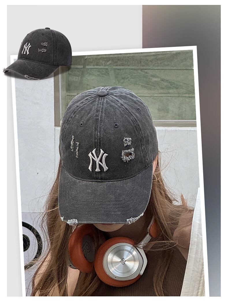 MLB Vintage Washed Baseball Cap Unisex Star Style Duckbill Sunshade【520】3ACPVV34N-07GRS 6