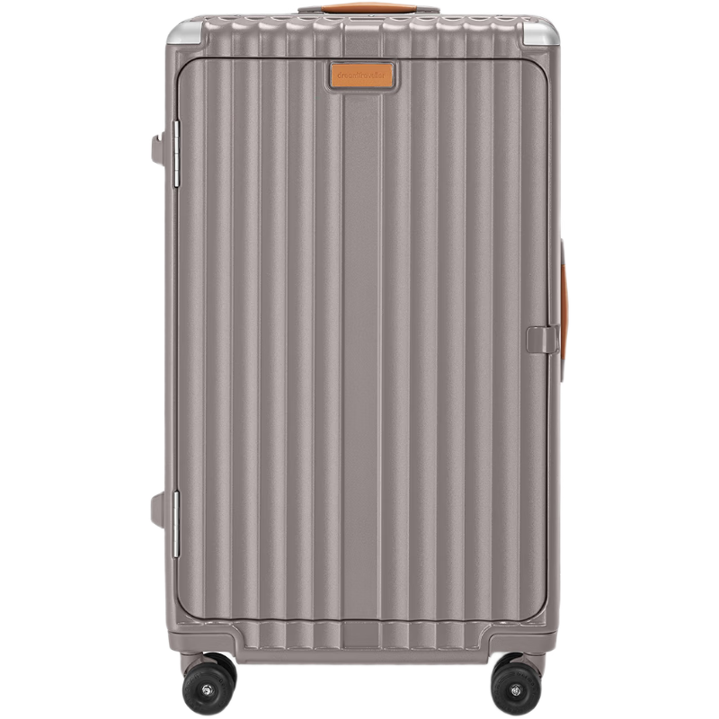 Dream Traveler Large Capacity Suitcase with Spinner Wheels, Multifunctional Trolley Case with Side Opening Lid for Men And Women, 24-Inch Warm Gray Color