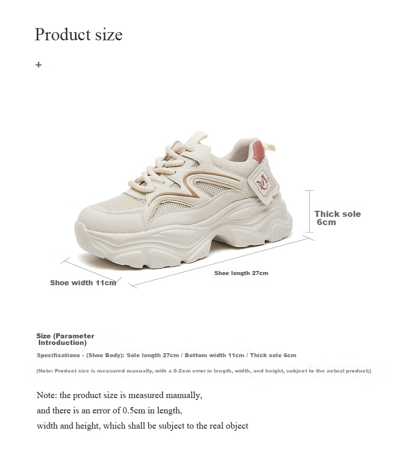 CARDANRO Chunky Dad Sneakers for Women, 2026 New Spring And Summer Style, Breathable Mesh, Height-Increasing, Casual White Sneakers, Versatile Sports Shoes 8