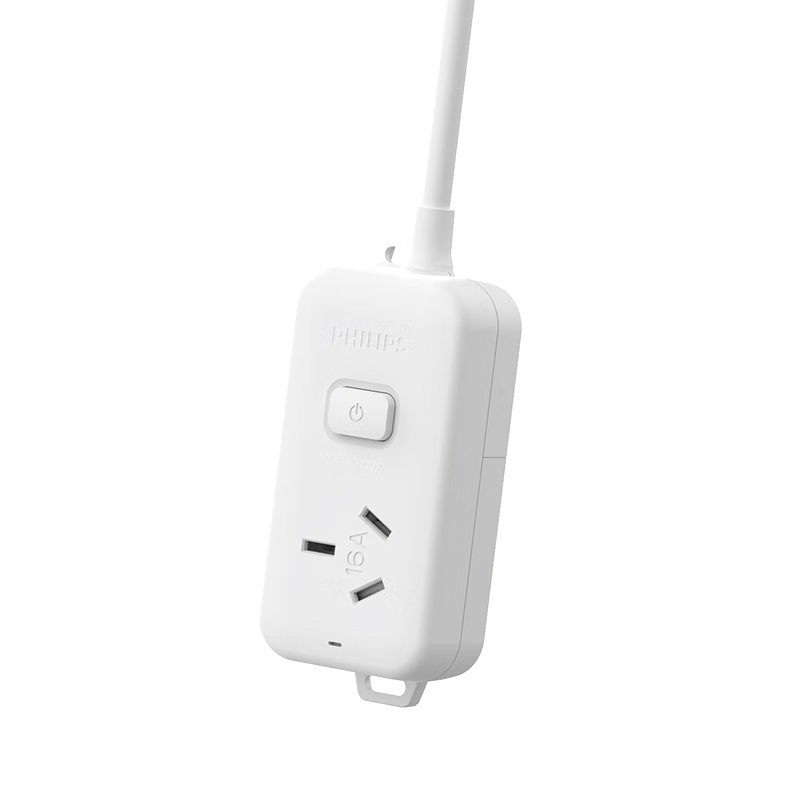 PHILIPS 16A High-Power Socket, 1 Outlet, 0.8 Meter, Specially Designed for Air Conditioners And Water Heaters, Power Strip/power Bar/power Board/power Cord