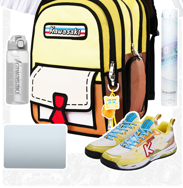 Chuanqi SpongeBob Collaboration Badminton Bag Backpack, Anime Style, Panda Pink, C8250 1