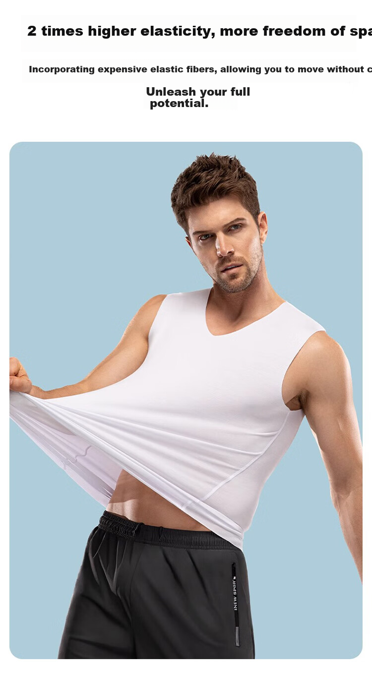 FitonTon, 2-Pack Men's Tank Tops, Spring And Summer Modal Seamless Undershirt, Athletic Vest for Men, Base Layer 5