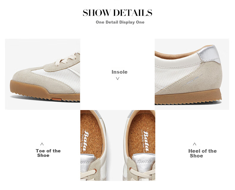 Bata Casual Shoes for Women, Cowhide And Sheepskin, Commuter Training Sneakers, ACO27BM4 9