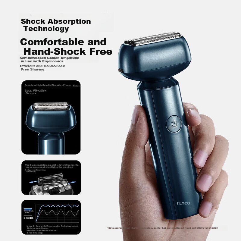 FLYCO Electric Reciprocating Shaver for Men, Fully Washable Portable Birthday Gift for Boyfriend Husband Father F005 Starry Sky Blue