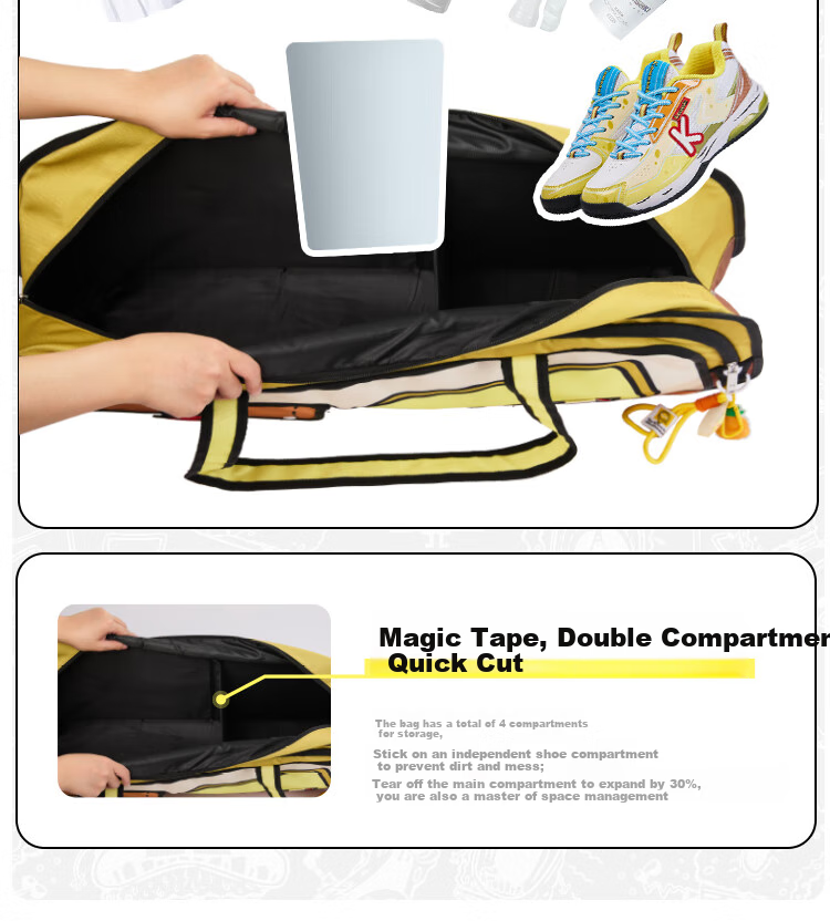 Chuanqi SpongeBob Co-Branded Badminton Bag, Handheld Crossbody Bag, Separate Shoe Compartment, Nautilus Brother C8150, Suit Blue And Gree 5