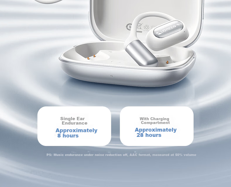 UGREEN HiTune S7 Air [Major Upgrade] Bluetooth Earphones, In-Ear Bone Conduction Open-Style Sports Running Translation Headphones, Compatible with Apple Huawei Xiaomi Black 25