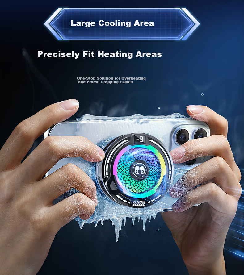 WITGOER [28W Full Screen Ice Coverage | AI Temperature Control] Phone Cooling Pad, Semiconductor Ice Magnetic Back Clip for Live Streaming And Gaming, Quiet Operation, Suitable for Apple Tablets And ASUS AI 22