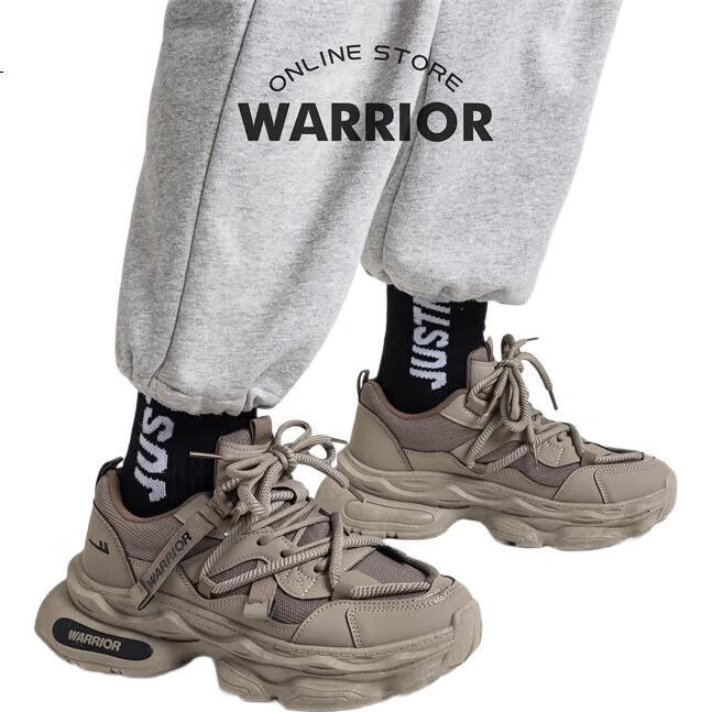 Мужские кроссовки Warrior, зимние, сетчатые, дышащие, повседневные, ретро, увеличивающие рост, армейский зеленый, размер 44