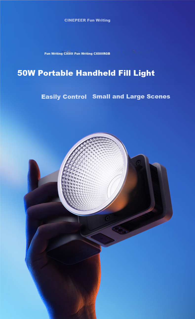 Zhiyun Fill Light, 50W Professional Photography Light, Full Color RGB Lighting, Handheld Outdoor Portable Soft Light, Live Streaming Video Film Photography Light, Xuequ CX50RGB 2