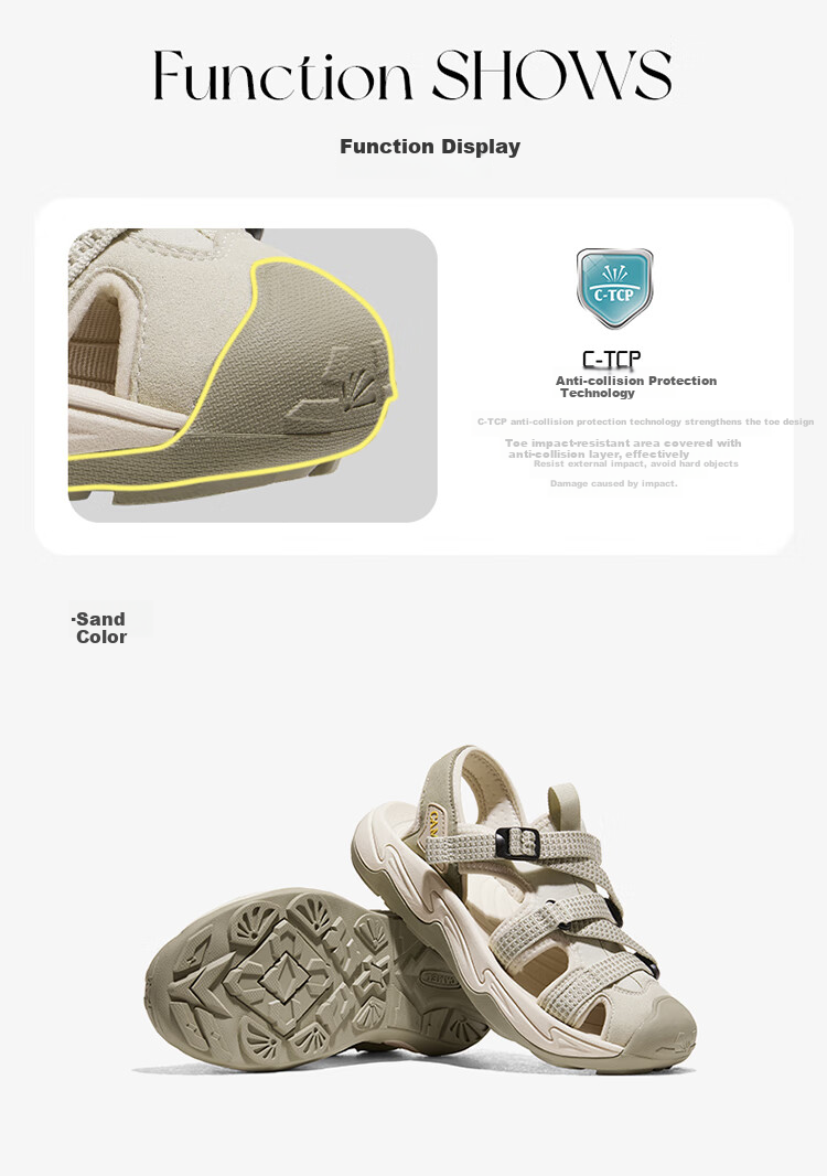 CAMEL Summer Outdoor Closed-Toe Sandals for Men And Women, Quick-Drying Beach Shoes for River Tracing And Water Activities F24B162050M 20