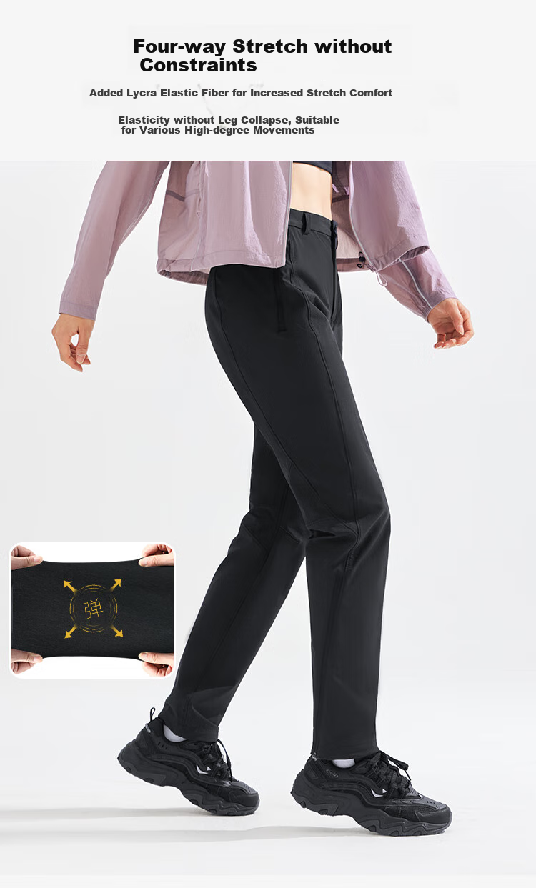 Pioneer Camp Mulan Outdoor Pants, Spring And Summer Lightweight Breathable Rain-Proof Hiking Trousers, Casual Sports Long Pants for Women, Flared Pants 5