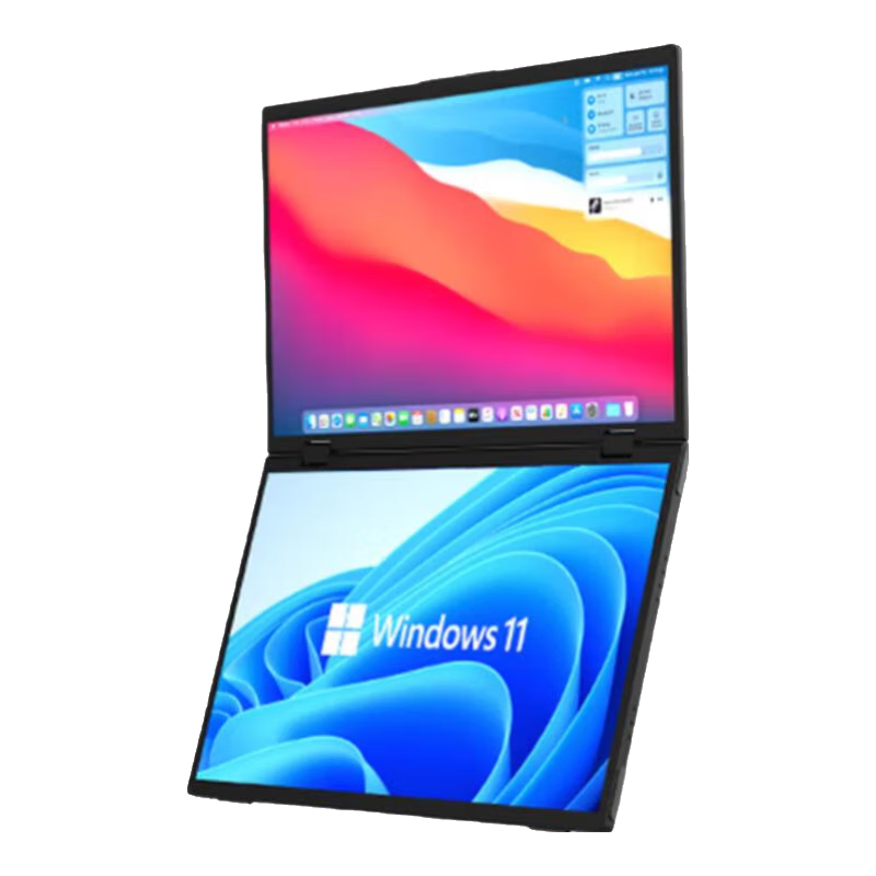 Eimio Foldable Dual-Screen Portable Display, Extend Three-Screen Laptop Secondary Screen Computer Expansion Monitor 15.6-Inch, Office Stock Trading Gaming Expansion Large Screen E10