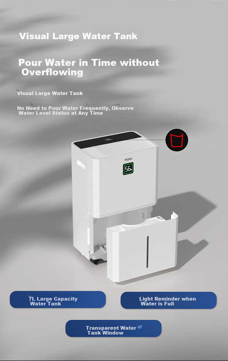 Haier Dehumidifier, Indoor Home Use, Suction Moisture Pump, Top-Loading, Basement Villa Industrial High-Power Moisture Absorption, Humid Season, 55 Upper Drainage, Clothes Drying Device CF55-JYAU1 7