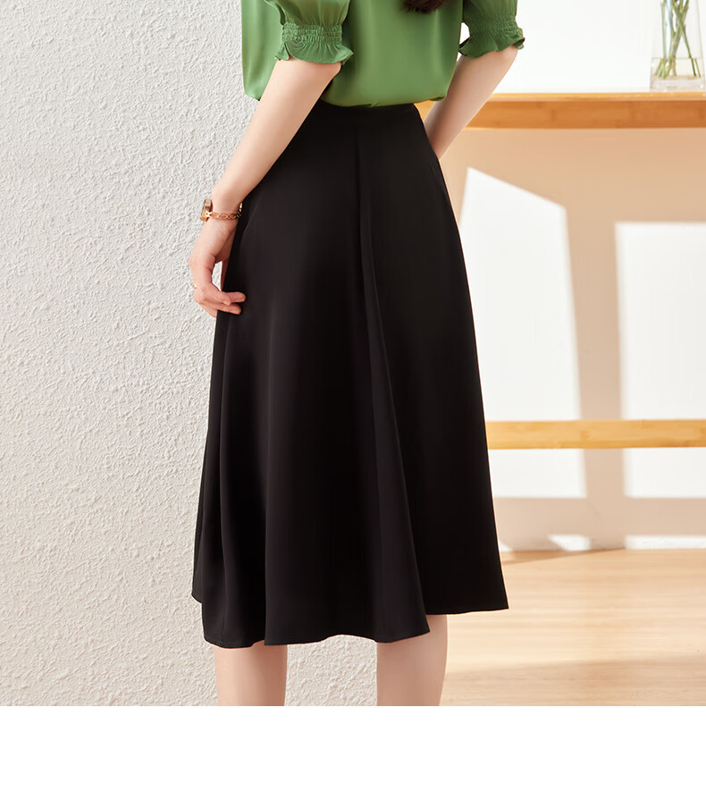Jeanswest Women's Short-Sleeve Shirt, Summer 2026 Thin Style, Slimming French Inner Layer, Casual Chiffon Blouse, Green, XL 11