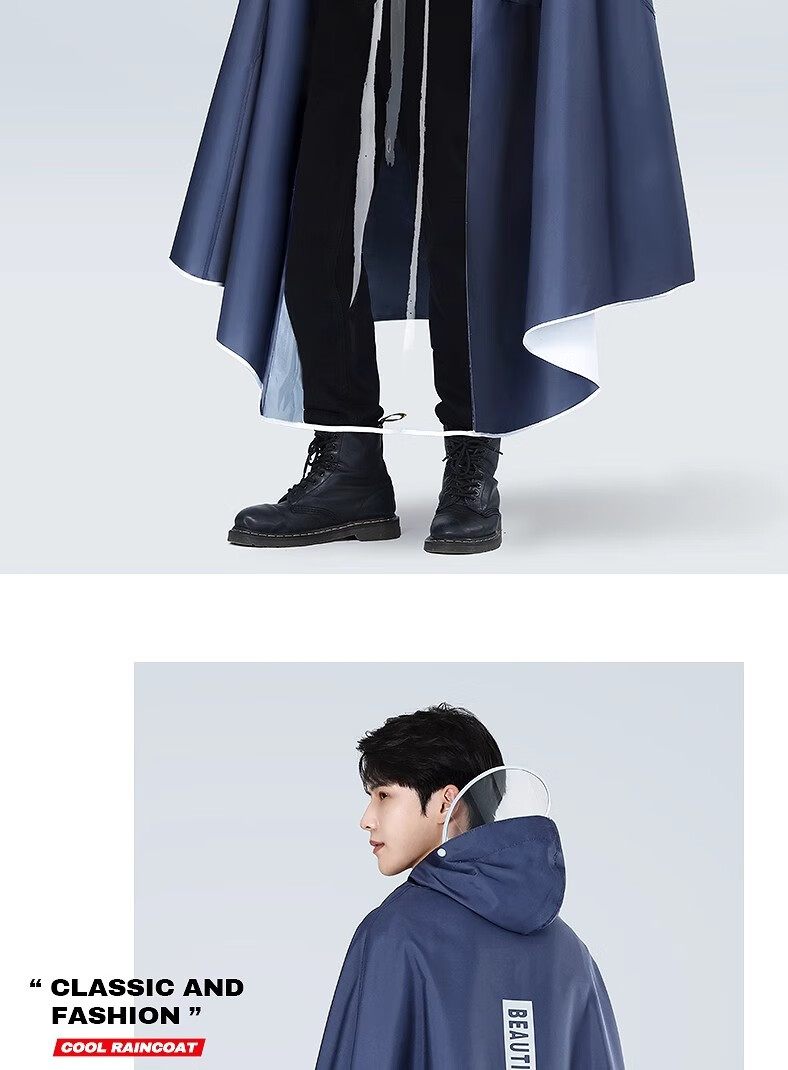 Beimei Electric Scooter Raincoat, Full-Body Protection against Heavy Rain, Extra Large And Thick, Single-Person Riding Specific, Men's Motorcycle Rain Poncho 15
