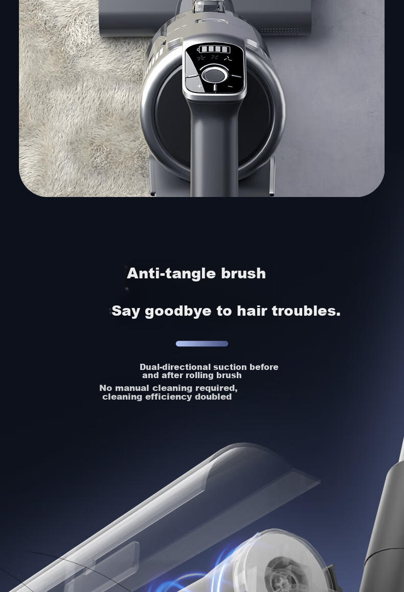 Haier Cordless Long Battery Life Strong Suction Vacuum Cleaner with LED Smart Display, Vacuum Green Light Dust Detection, Anti-Tangling, Handheld High Suction Power, Wall-Mountable HSC-S601D 8