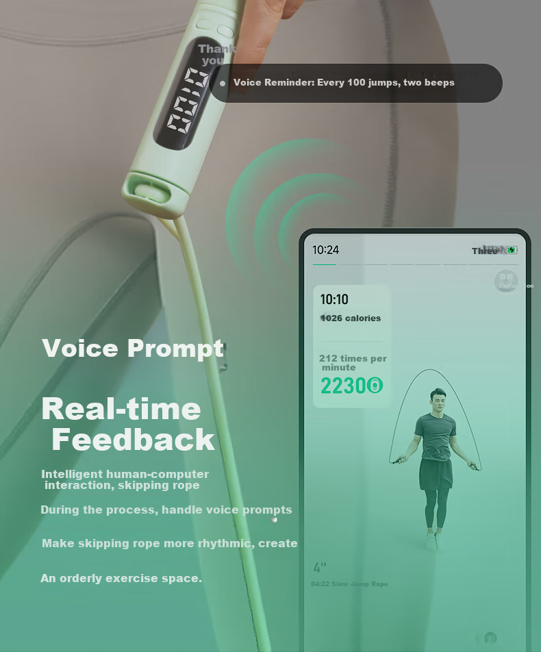 Oufanda Jump Rope, Cordless Smart Counter, for Adults' Weight Loss And Fitness, Fat Burning, Children's Middle School Exam Training, Specialized Equipment 13