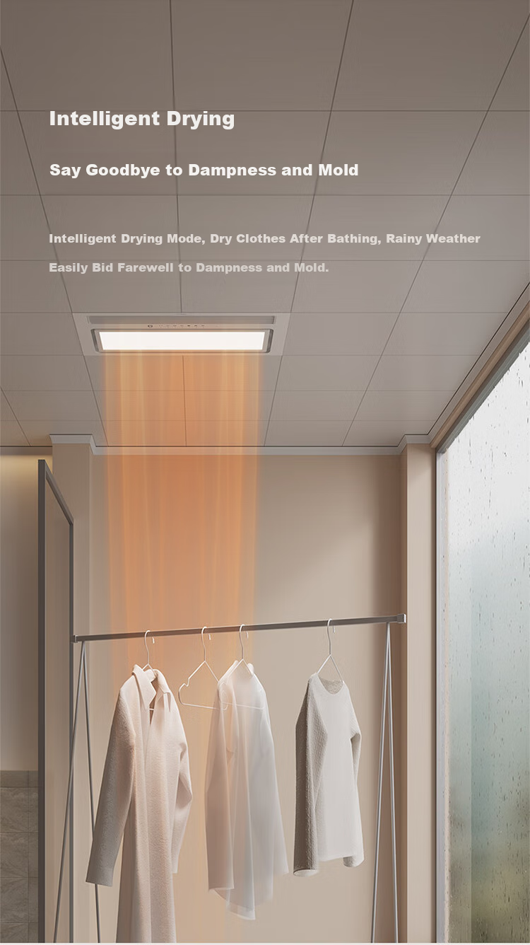 Mijia Smart Bathroom Heater, Dual-Core Multifunctional Wind Heating And Lighting, Rapid Temperature Rise, Intelligent Control, 2400W Standard Versio 10