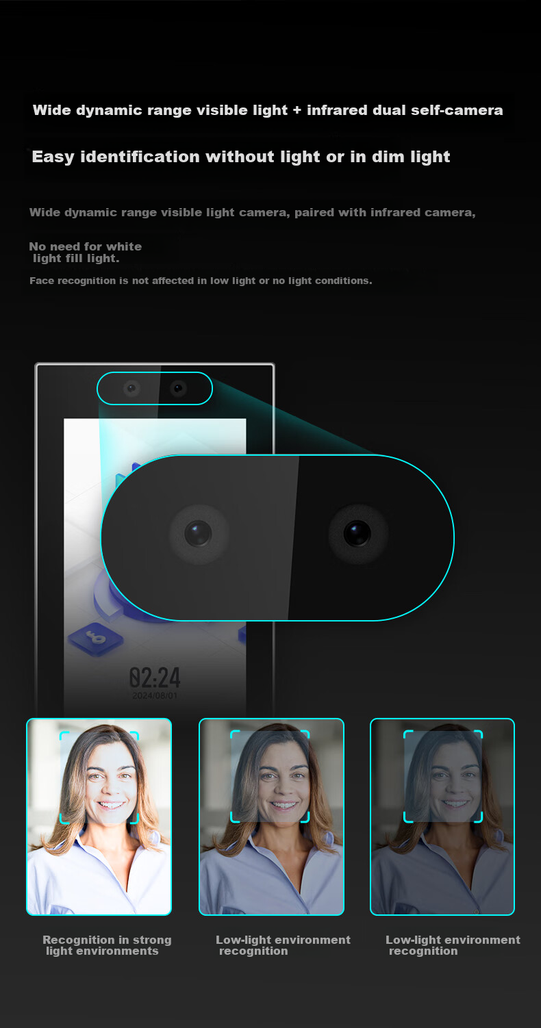 HIKVISION 7-Inch Facial Recognition Access Control All-In Machine for Corporate Office Access Control System, Suitable for Wooden Doors/iron Doors/glass Doors, WIFI + Face Recognition + Fingerprint D16 Plus 7