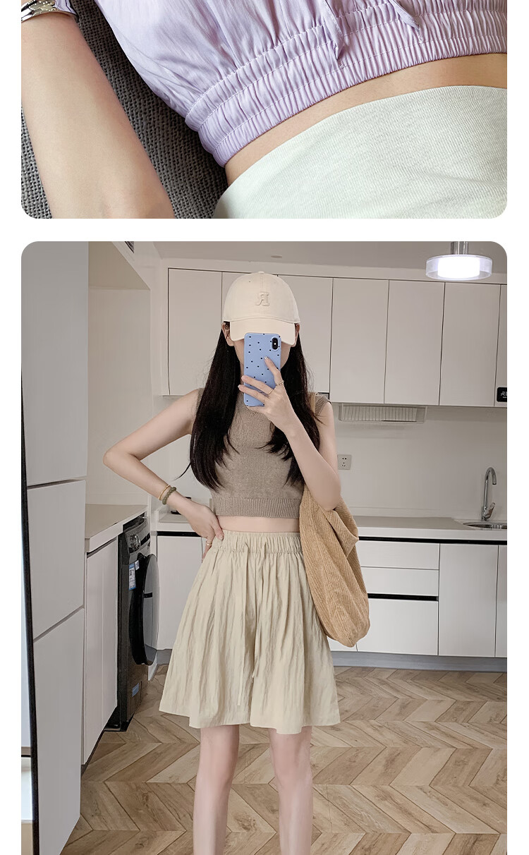 Xueqiman Ice Silk Quick-Dry Yamamoto Women's Shorts Summer 2026 New Loose Fit High-Waist Slimming Wide-Leg Sports Pants 6