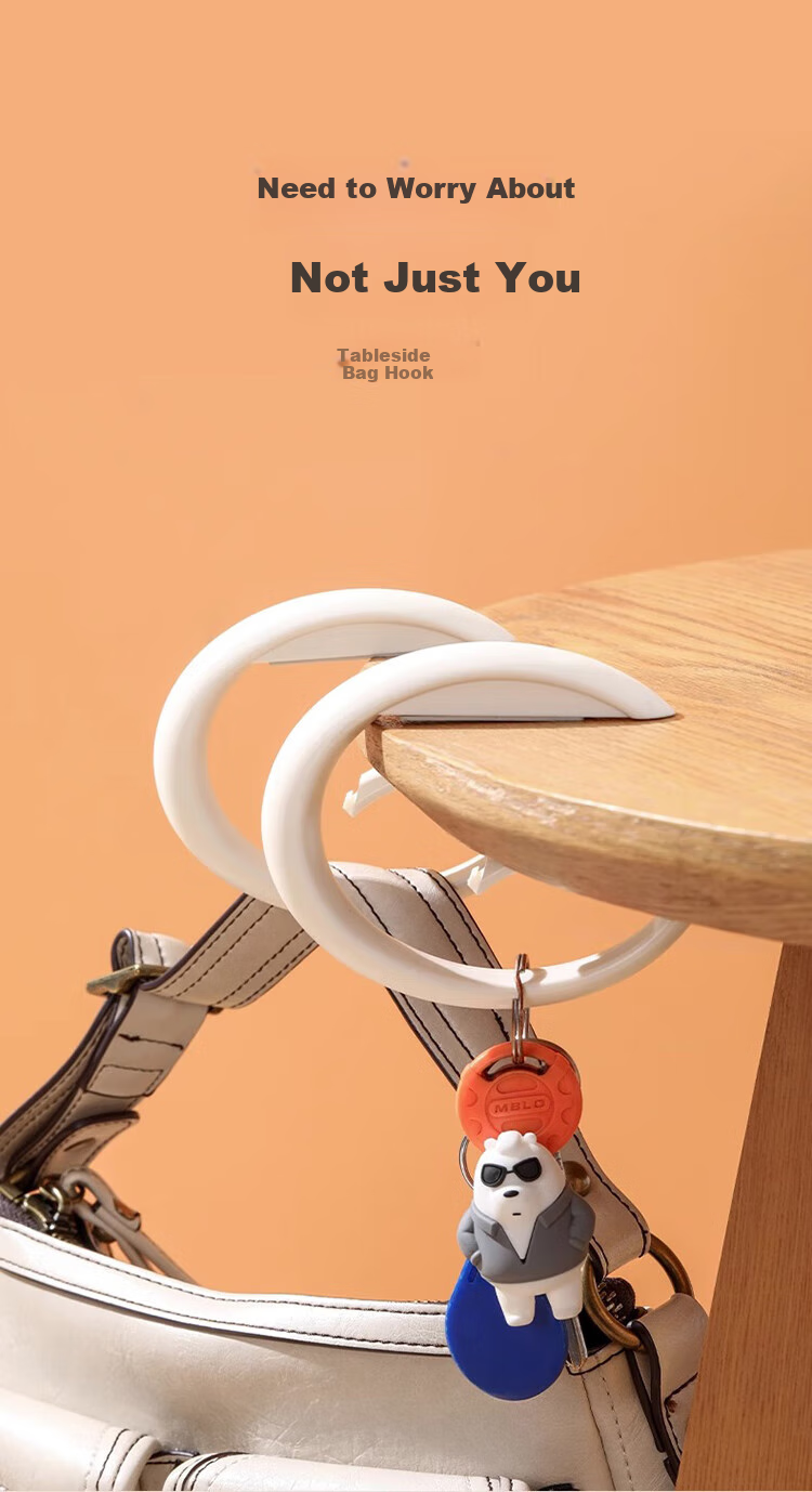 KATEI STORY Hook, Bedside, Movable, Student Dormitory, ABS Material, No-Nail Installation, Weight Capacity 5kg, Backpack Hanger 1