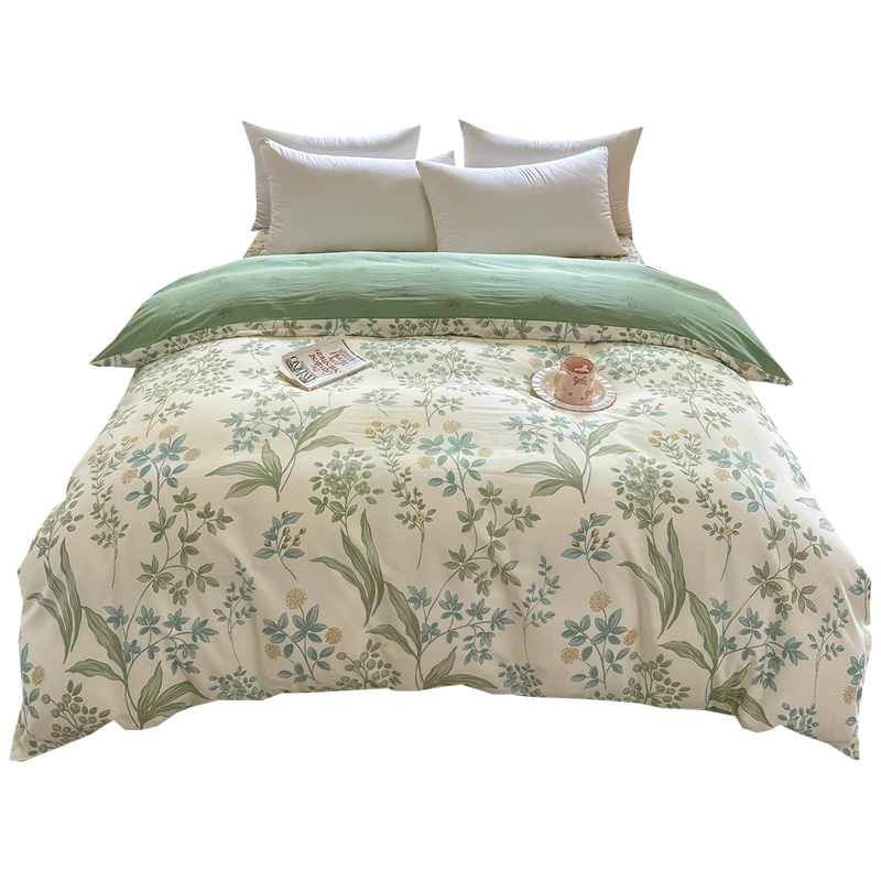AVIVI Class A Pure Cotton Duvet Cover, Single Piece, Single Or Double Bed, Home Use Quilt Cover, Single Piece 200*230cm, Green Fairy Tale