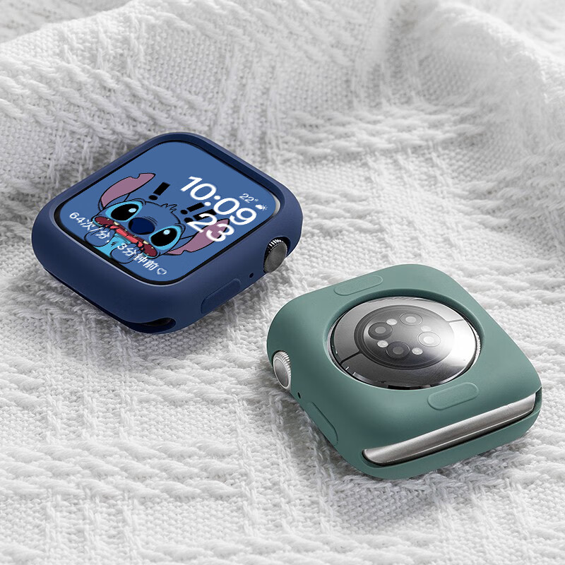 Защитный чехол Beiyipin для Apple Watch Series 8, S10, S7 SE, Series 6, S9, силиконовый, черный