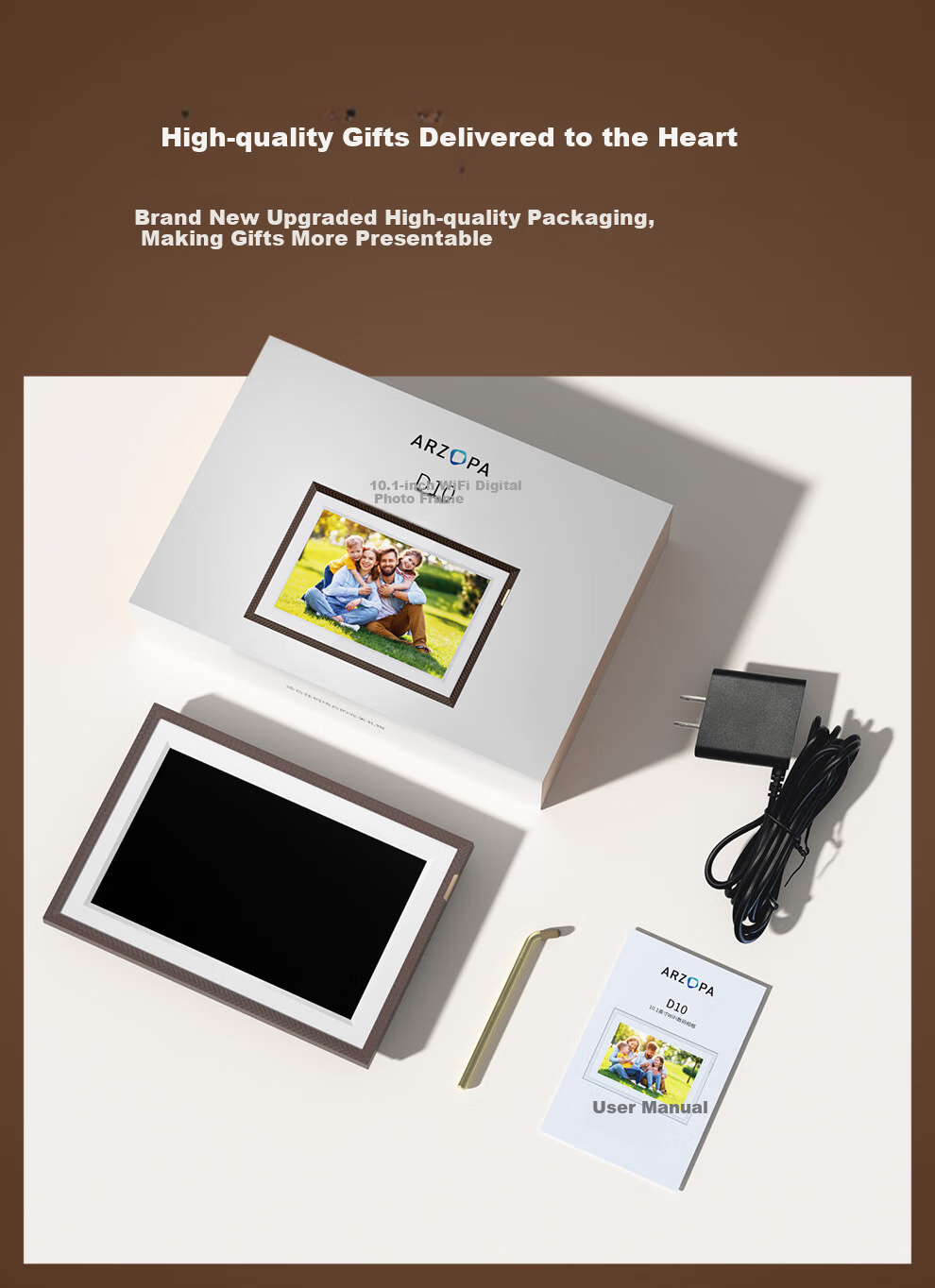 ARZOPA D14Pro 14-inch 2K Ultra HD Digital Photo Frame Smart Cloud Frame Touchscreen Photo Video Player Gift Recommended 18