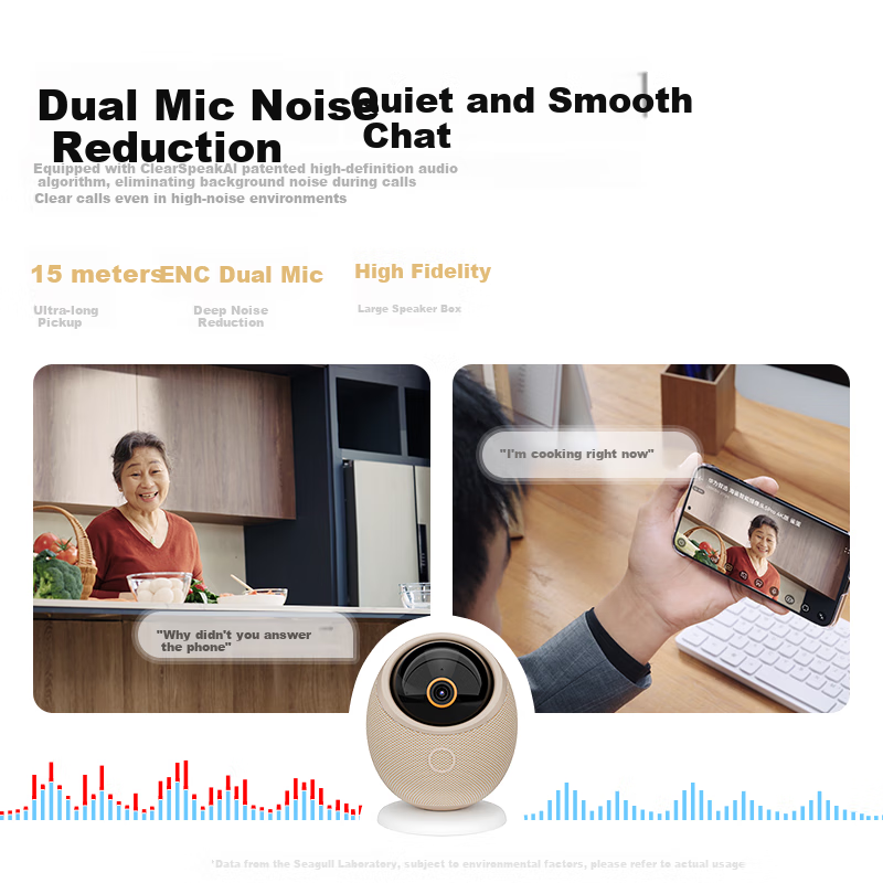 华为智选鸿蒙智选800万摄像头家用监控器360度无死角带夜视全景具身智能一呼即应 海雀室内看护雀蛋Max